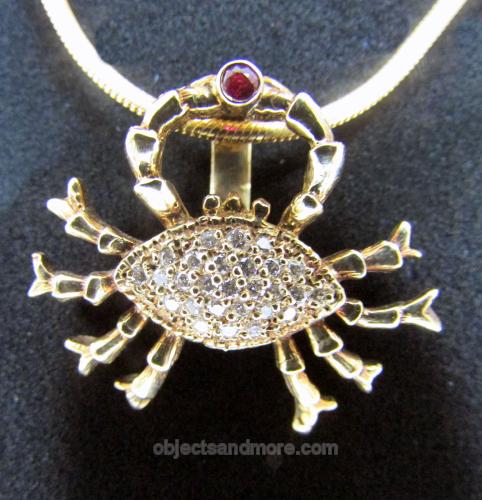 Gold Crab pendant by ALEXIS BARBEAU